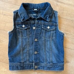 baby GAP Mid Blue Denim Vest “cutoff” look sleeve western outdoors size 4 years